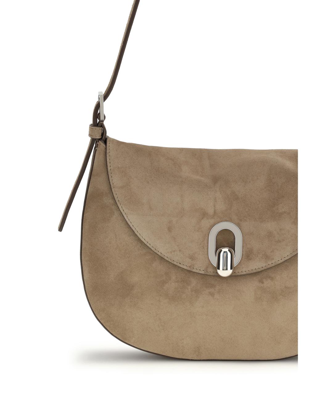 Savette Бежевая замшевая сумка через плечо, фото 4