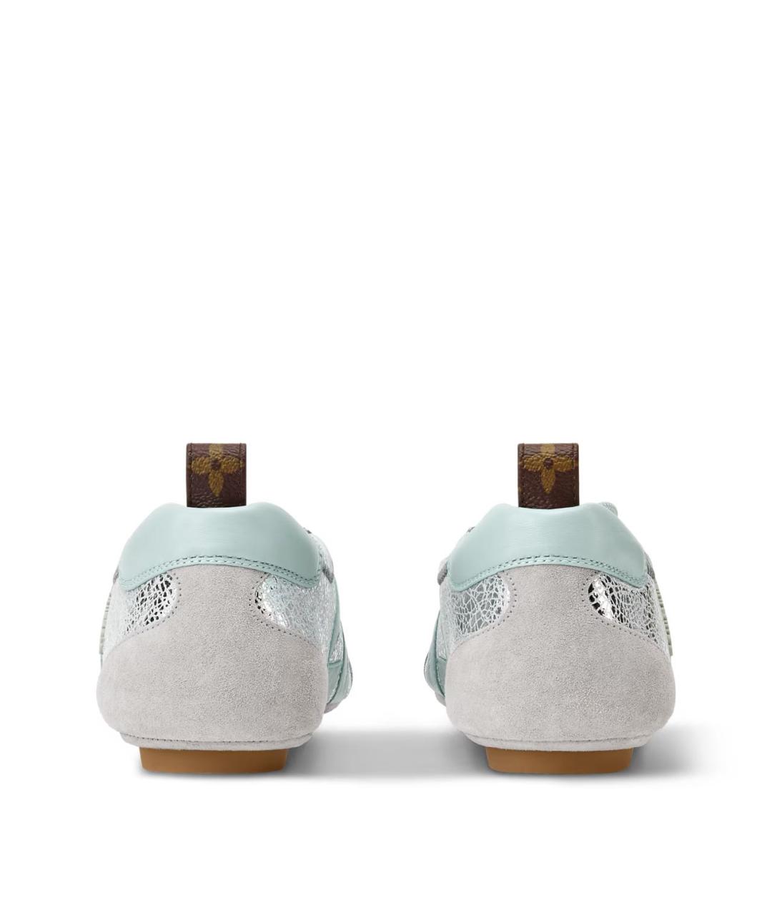 LOUIS VUITTON Серебряные кожаные кеды, фото 4