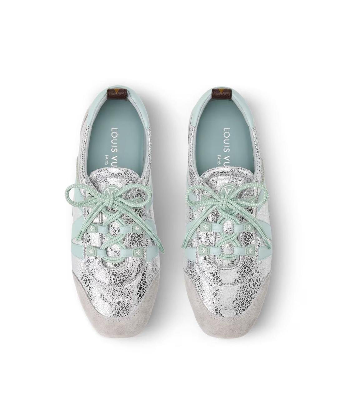 LOUIS VUITTON Серебряные кожаные кеды, фото 3