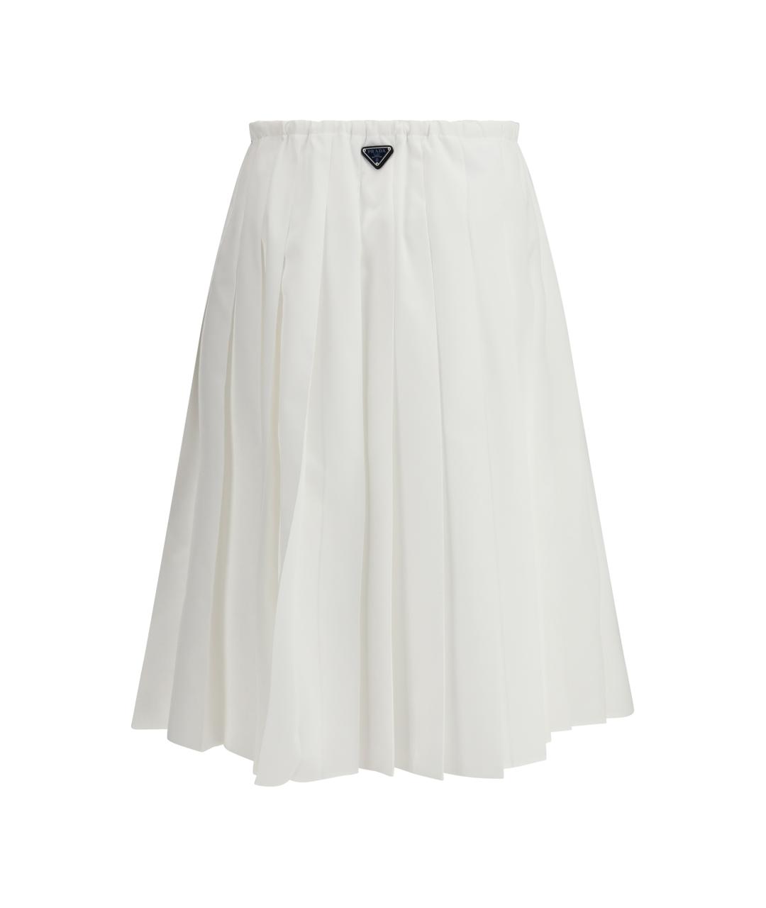 PRADA Белая хлопковая юбка мини, фото 2
