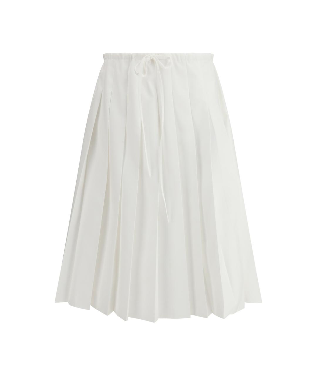 PRADA Белая хлопковая юбка мини, фото 1