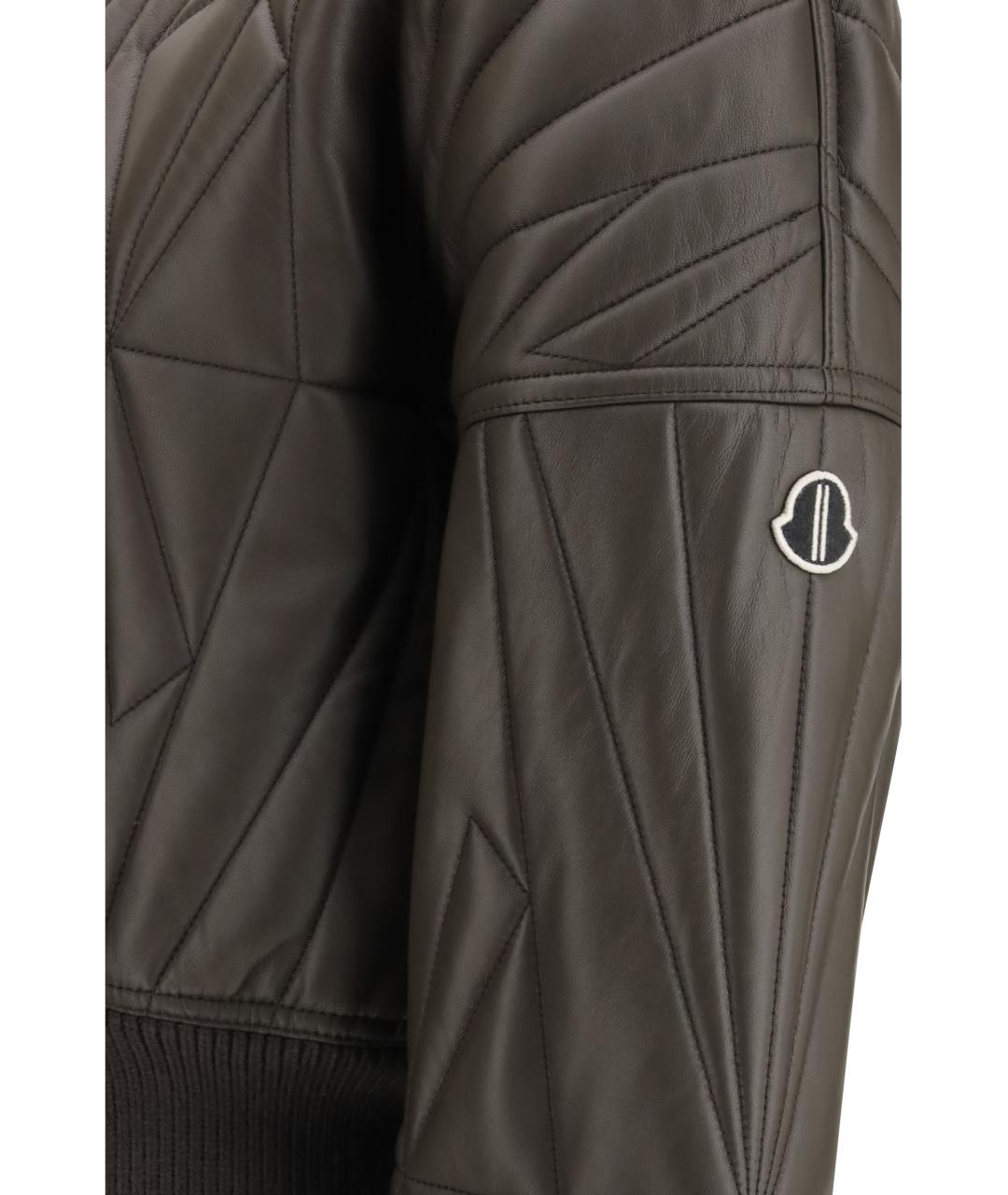 MONCLER Серая кожаная куртка, фото 3