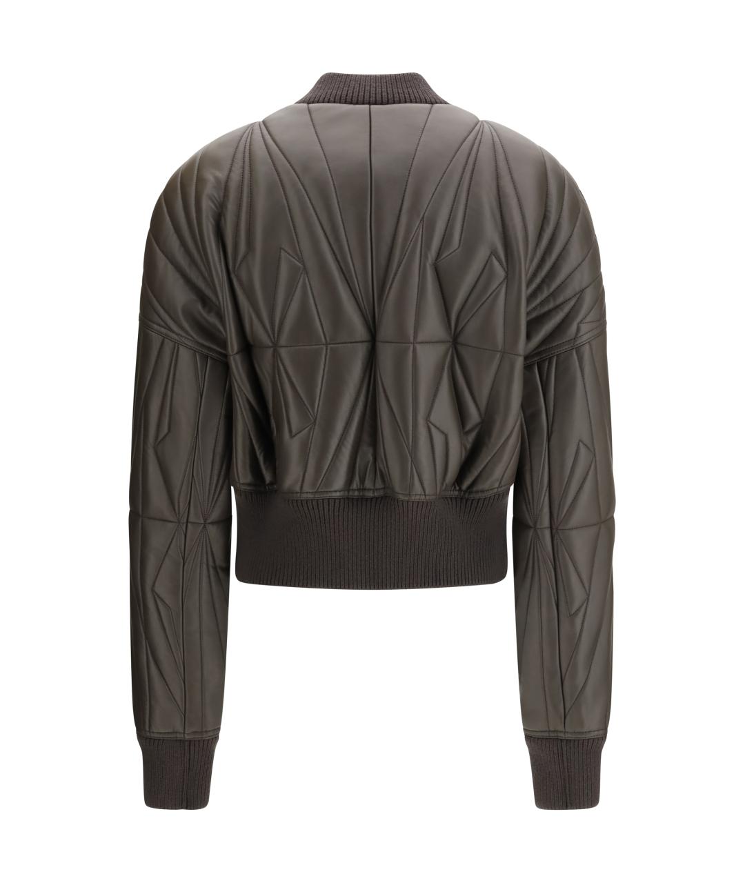 MONCLER Серая кожаная куртка, фото 2