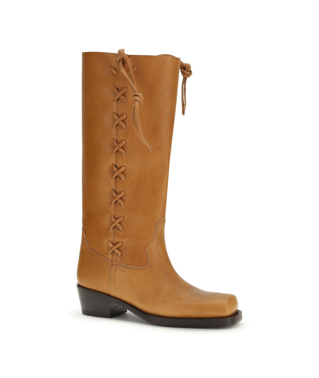 PARIS TEXAS Коричневые кожаные сапоги, фото 2