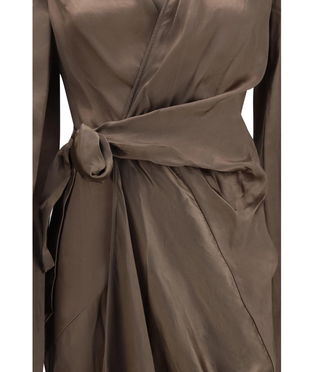 RICK OWENS Коричневое вискозное вечернее платье, фото 3