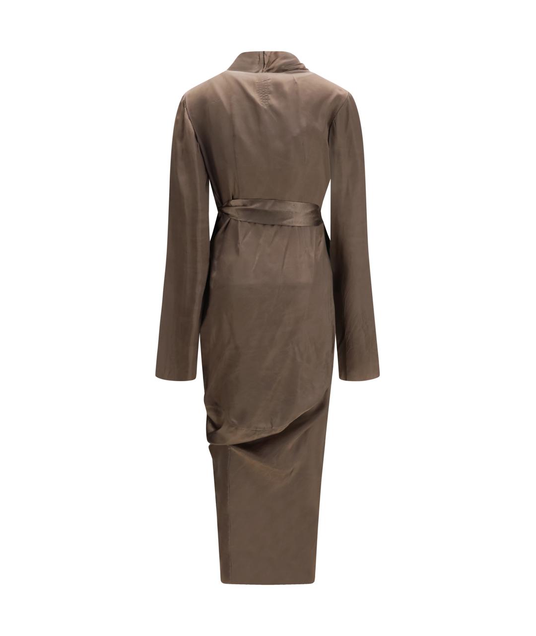 RICK OWENS Коричневое вискозное вечернее платье, фото 2