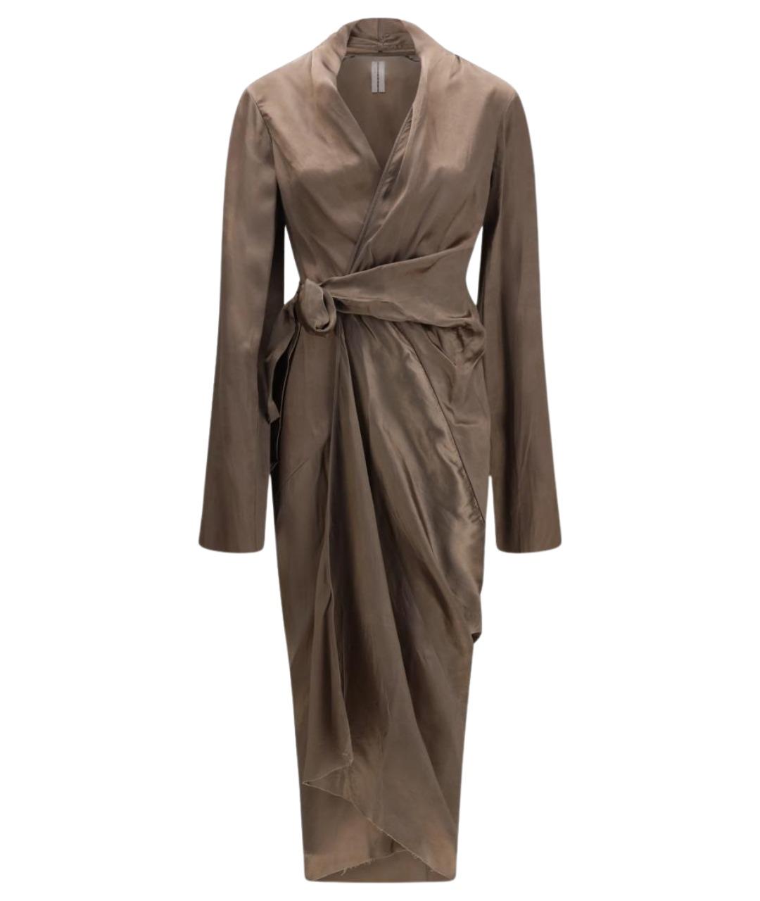 RICK OWENS Коричневое вискозное вечернее платье, фото 1
