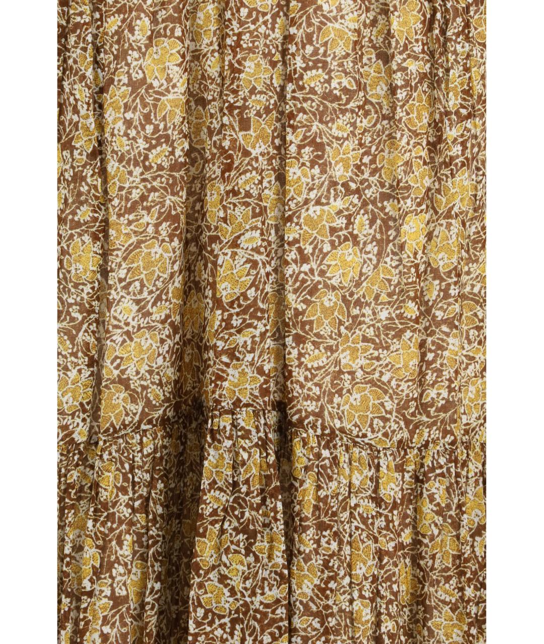 ISABEL MARANT ETOILE Коричневое хлопковое повседневное платье, фото 3