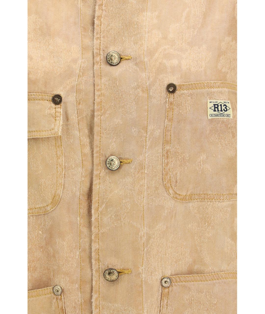 R13 Бежевая льняная куртка, фото 3