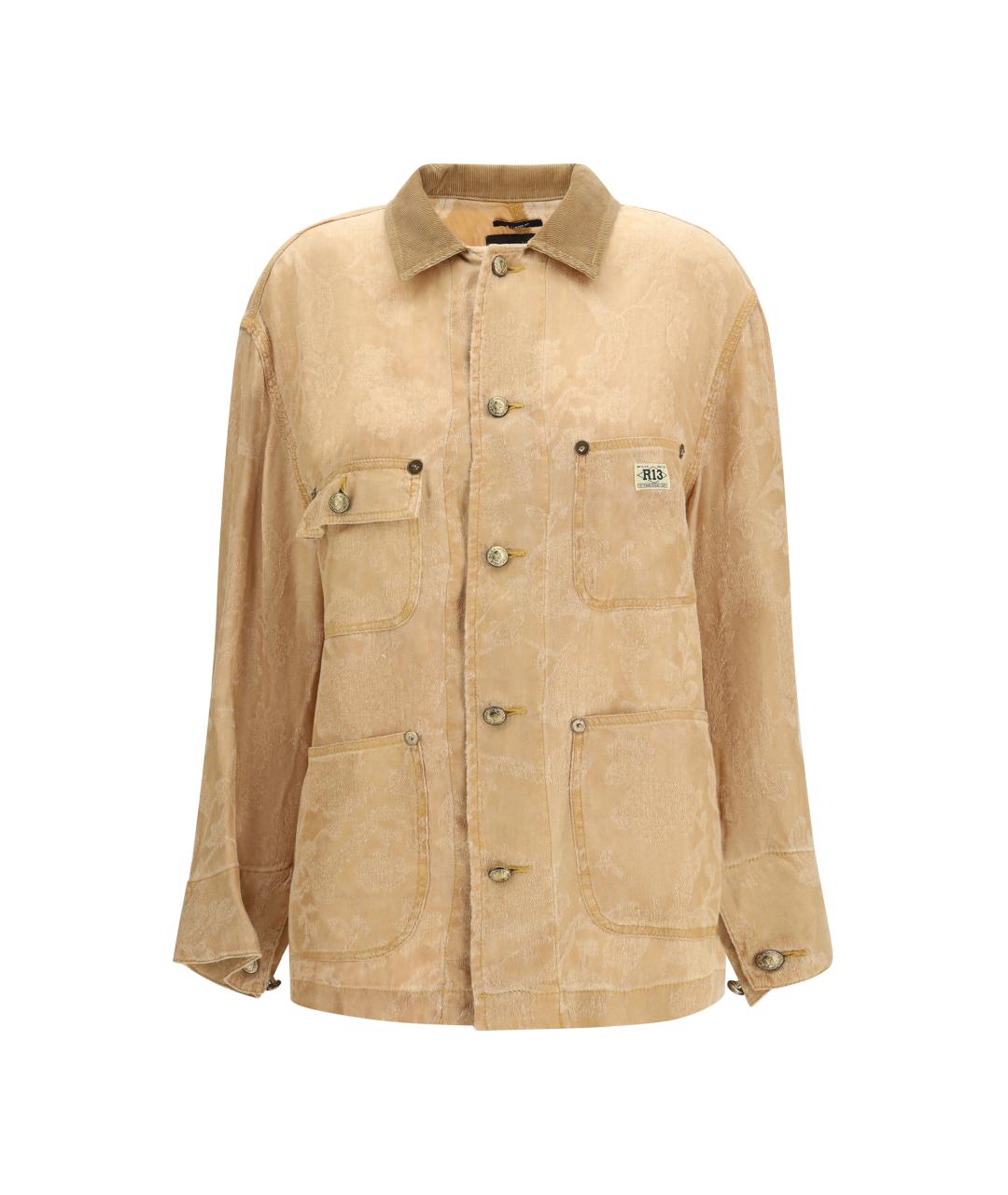 R13 Бежевая льняная куртка, фото 1