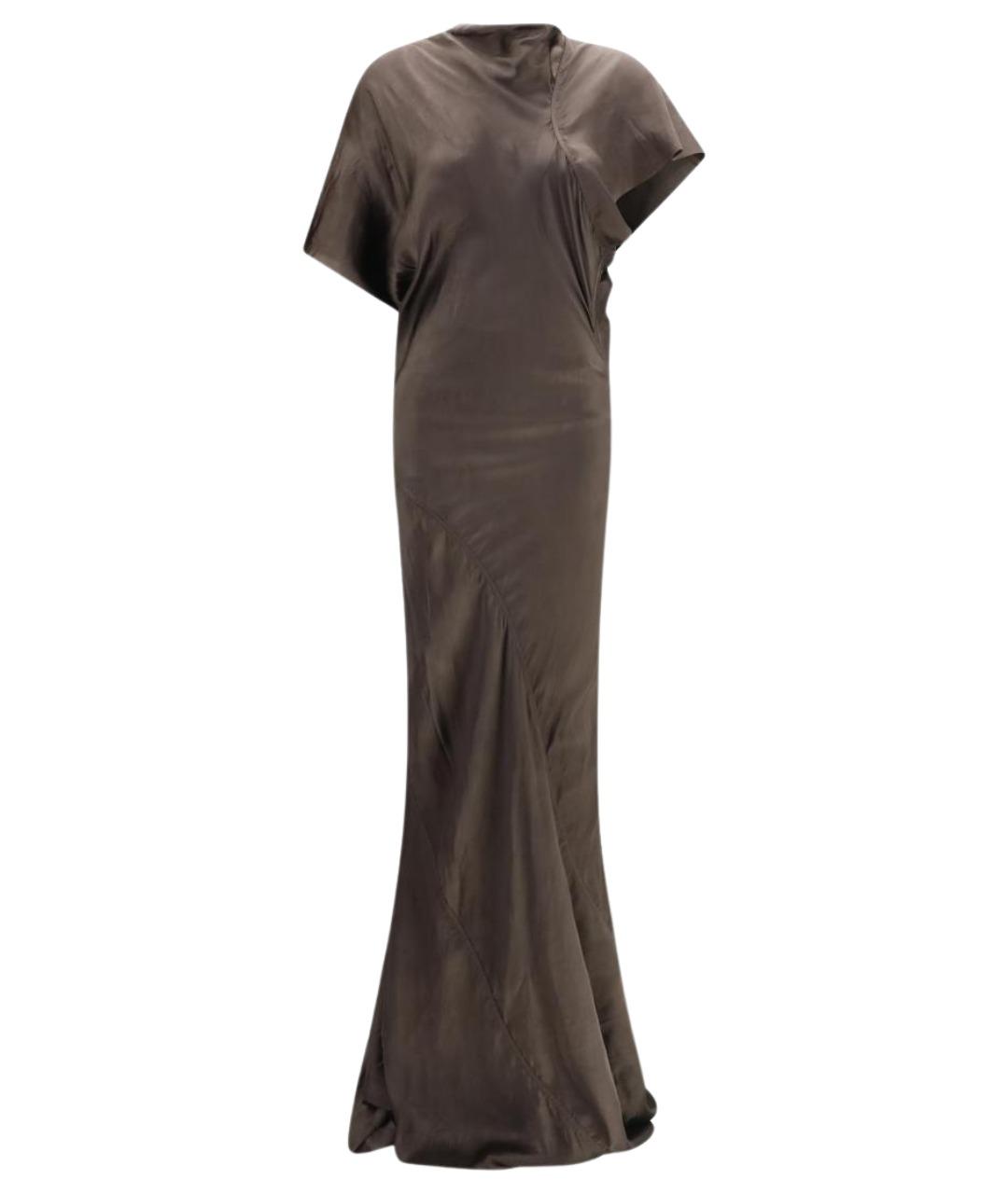RICK OWENS Серое вискозное вечернее платье, фото 1