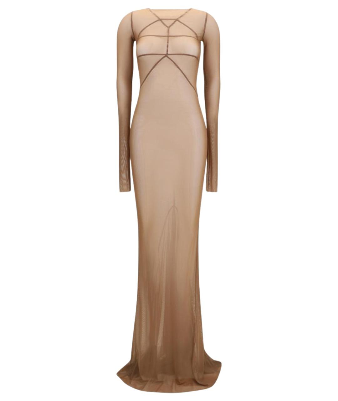 RICK OWENS Бежевое полиамидовое вечернее платье, фото 1