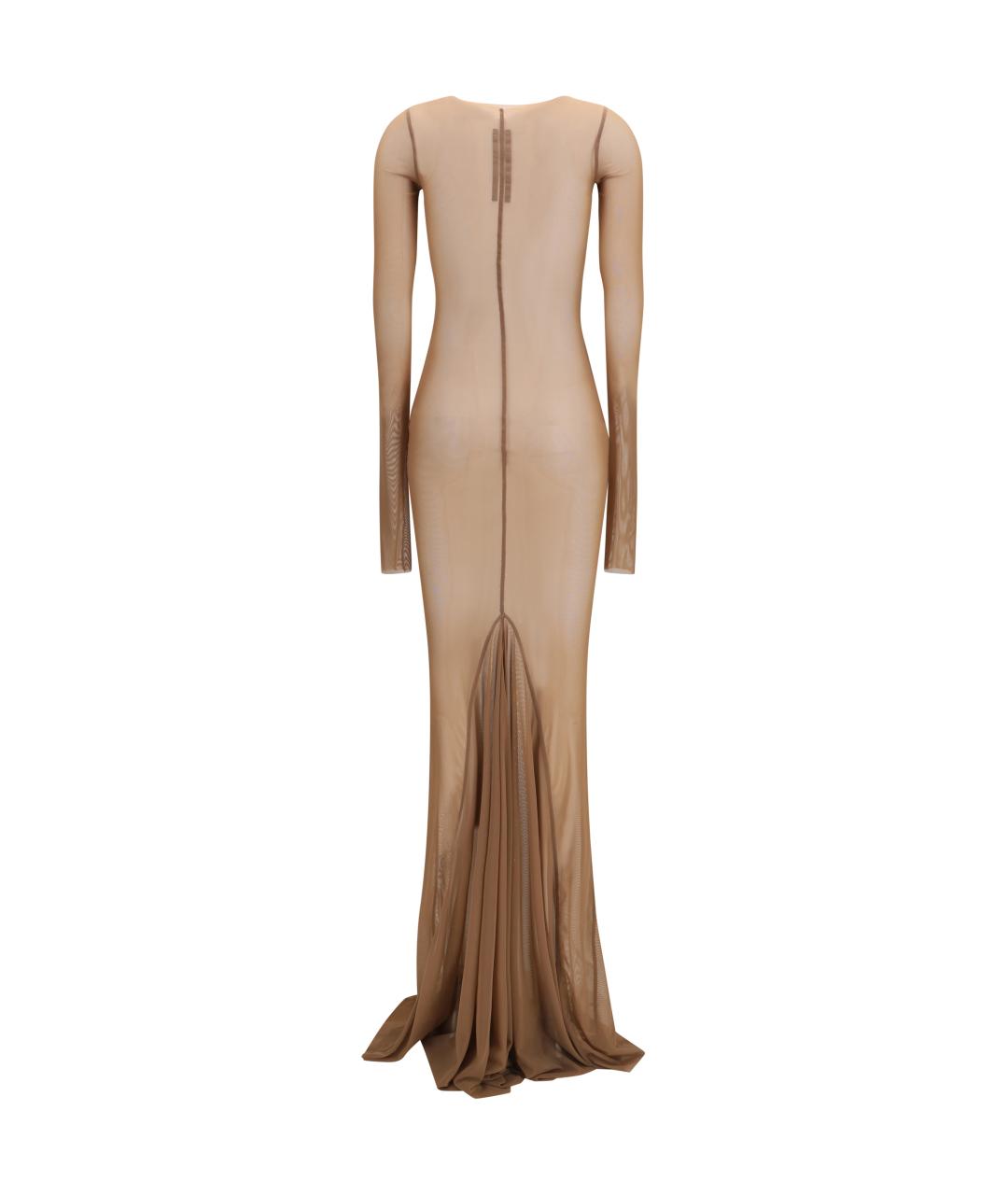 RICK OWENS Бежевое полиамидовое вечернее платье, фото 2