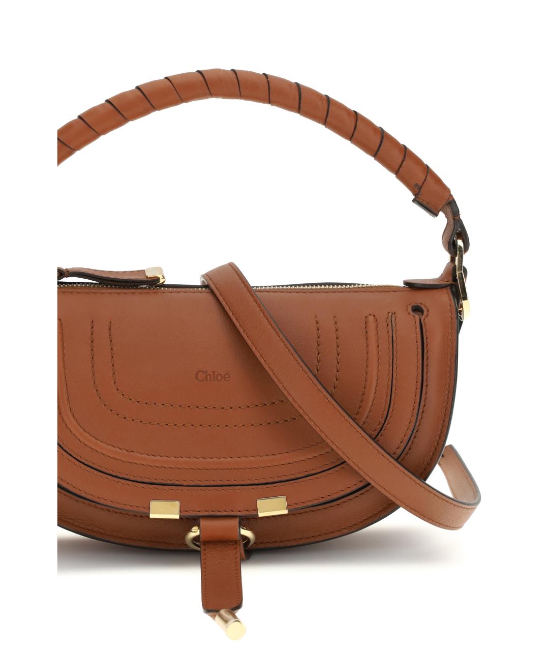 CHLOE Коричневая кожаная сумка через плечо, фото 4