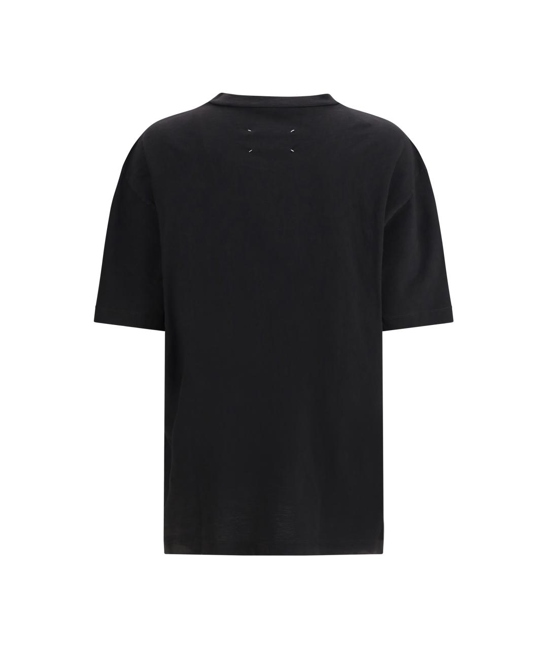 MAISON MARGIELA Черная хлопковая футболка, фото 2