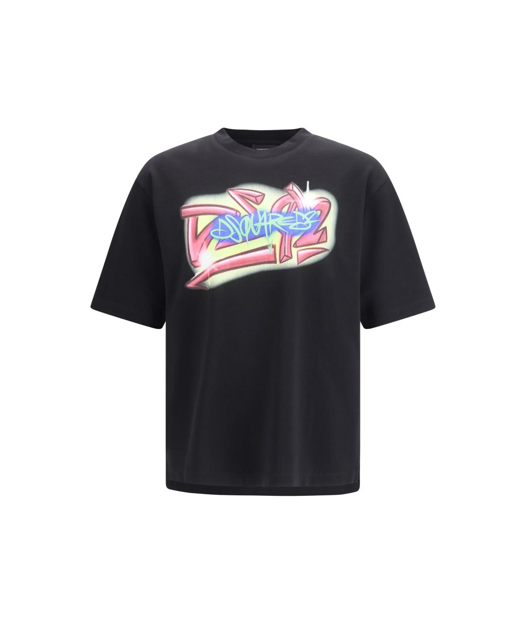 DSQUARED2 Черная хлопковая футболка, фото 4