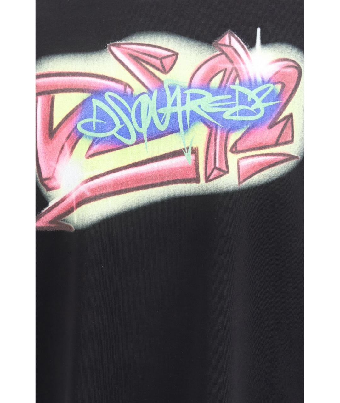 DSQUARED2 Черная хлопковая футболка, фото 3