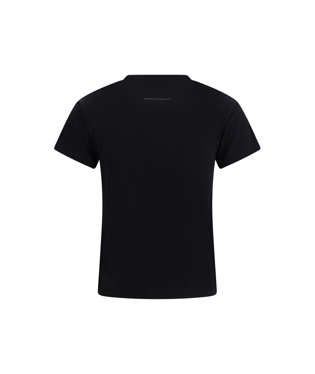 MM6 MAISON MARGIELA Черная хлопковая футболка, фото 2