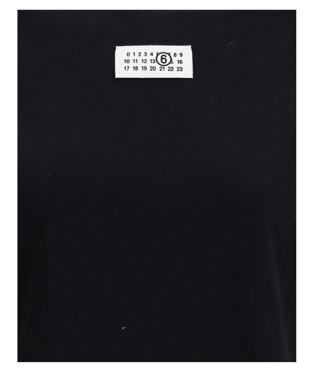 MM6 MAISON MARGIELA Черная хлопковая футболка, фото 3