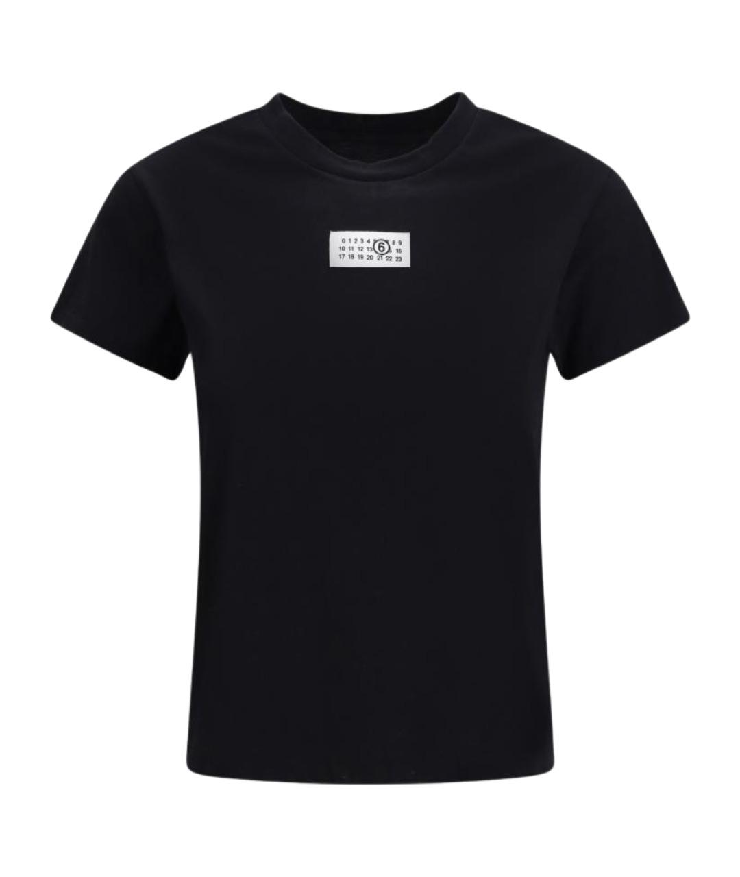 MM6 MAISON MARGIELA Черная хлопковая футболка, фото 1