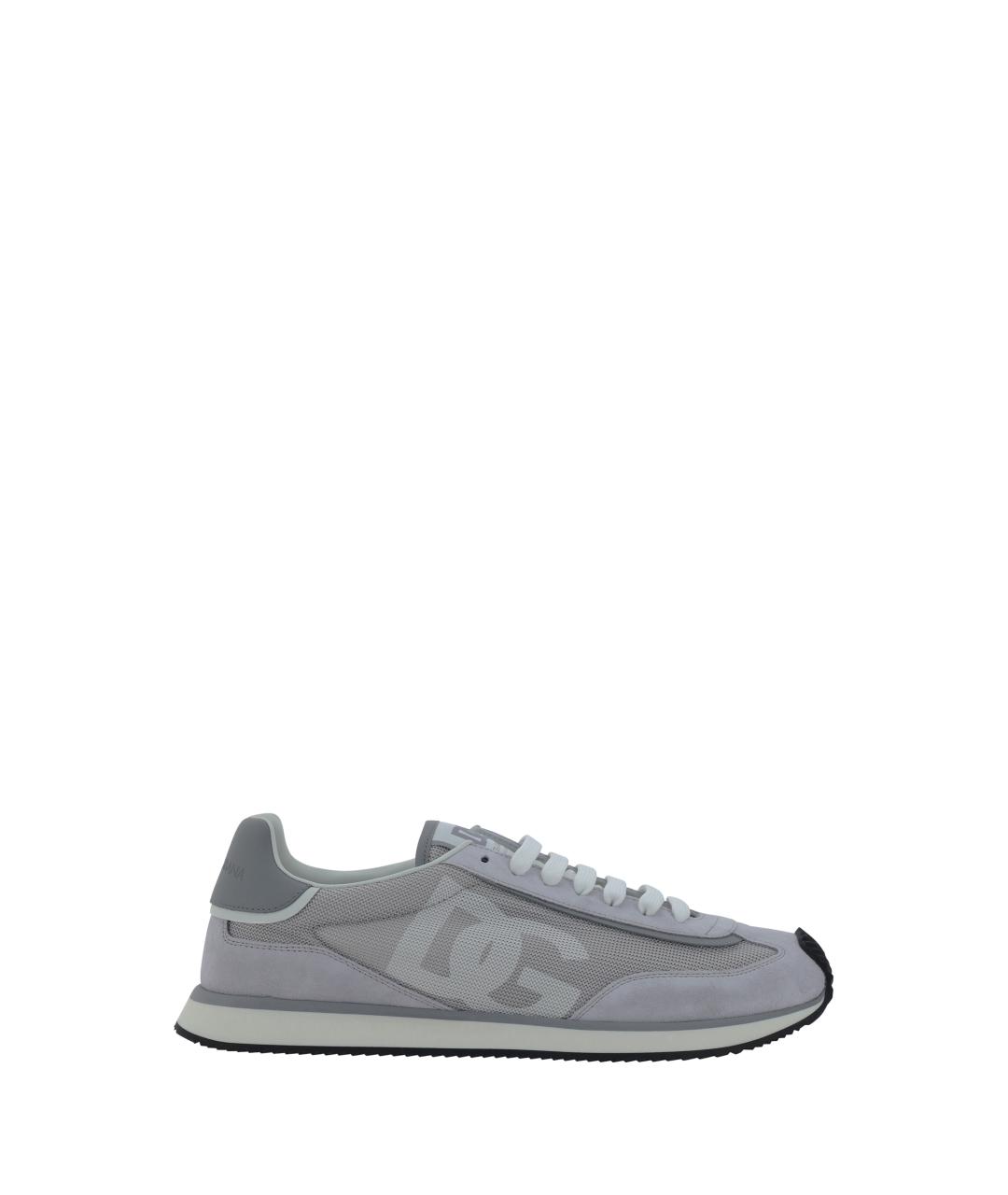 DOLCE&GABBANA Серые замшевые низкие кроссовки / кеды, фото 5