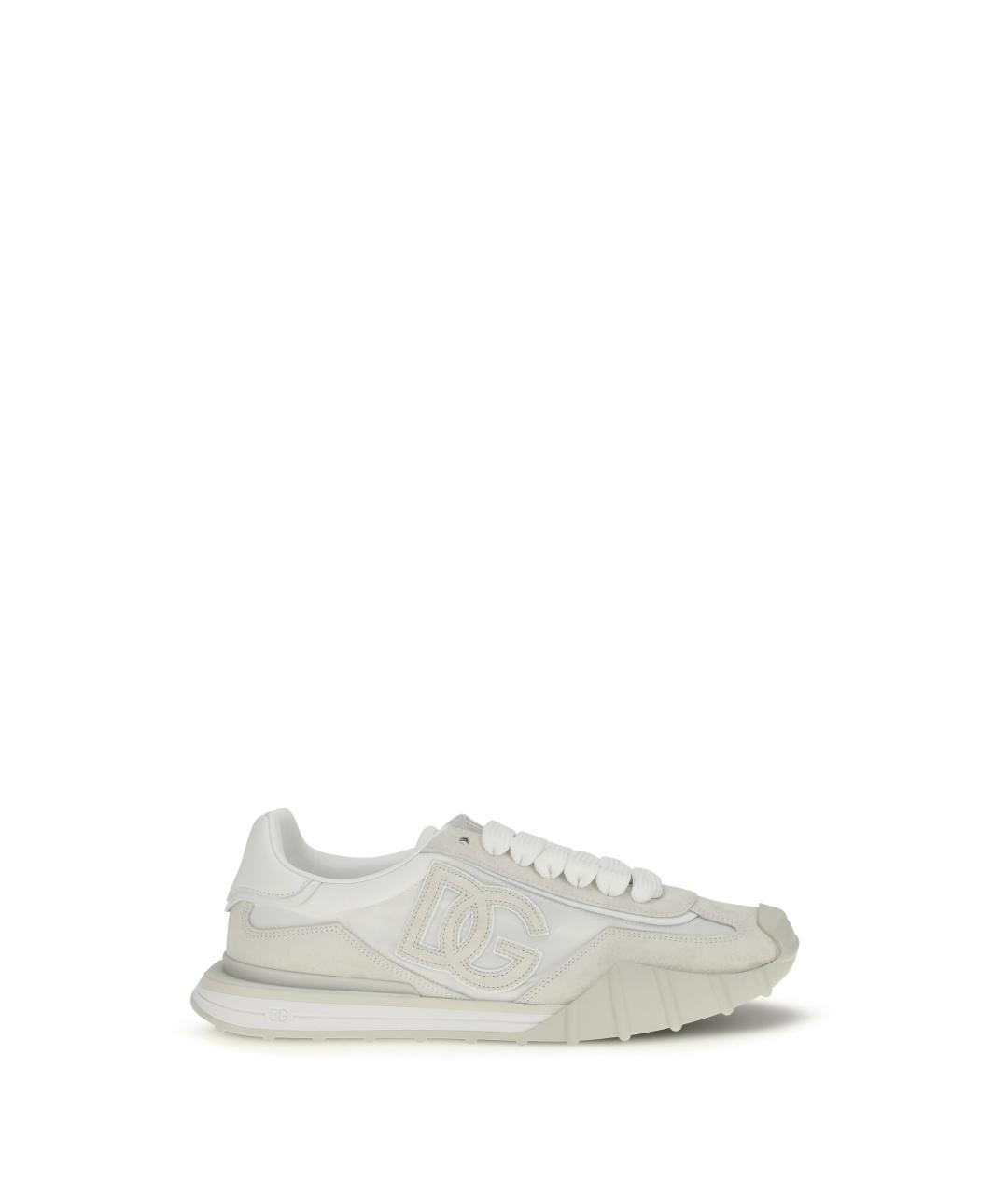 DOLCE&GABBANA Бежевые кожаные низкие кроссовки / кеды, фото 1