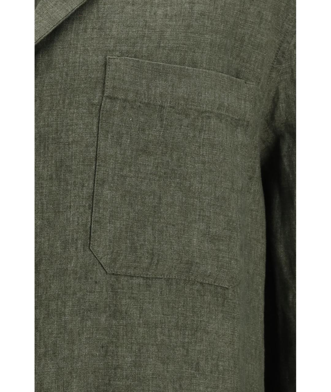 Cruna Зеленая льняная кэжуал рубашка, фото 3