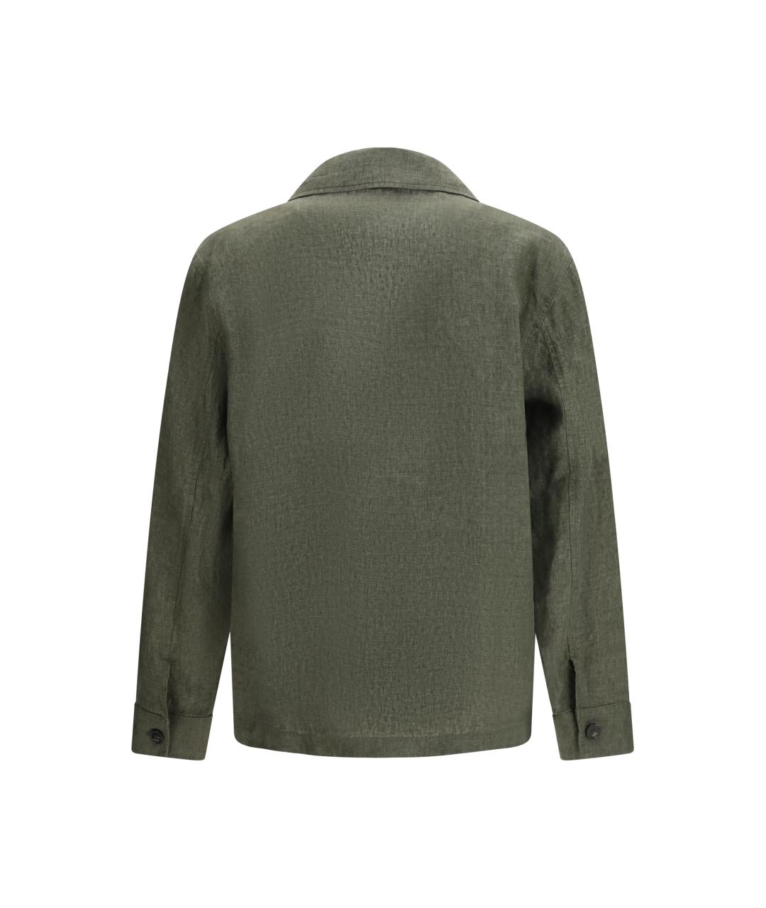 Cruna Зеленая льняная кэжуал рубашка, фото 2