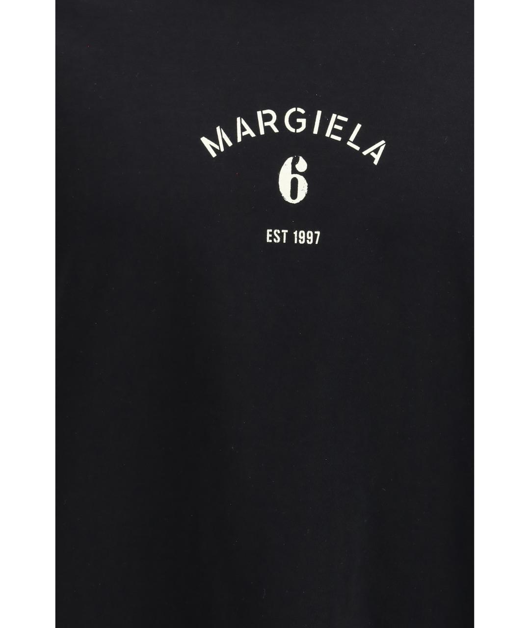 MM6 MAISON MARGIELA Черная хлопковая футболка, фото 3