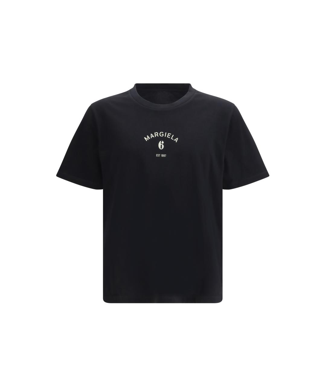 MM6 MAISON MARGIELA Черная хлопковая футболка, фото 4