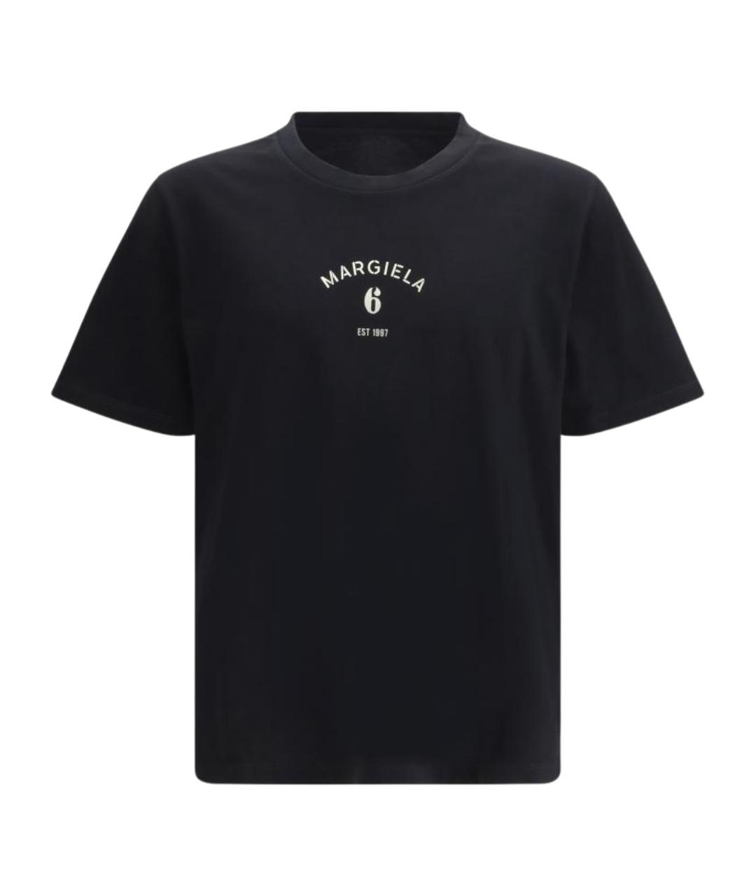 MM6 MAISON MARGIELA Черная хлопковая футболка, фото 1