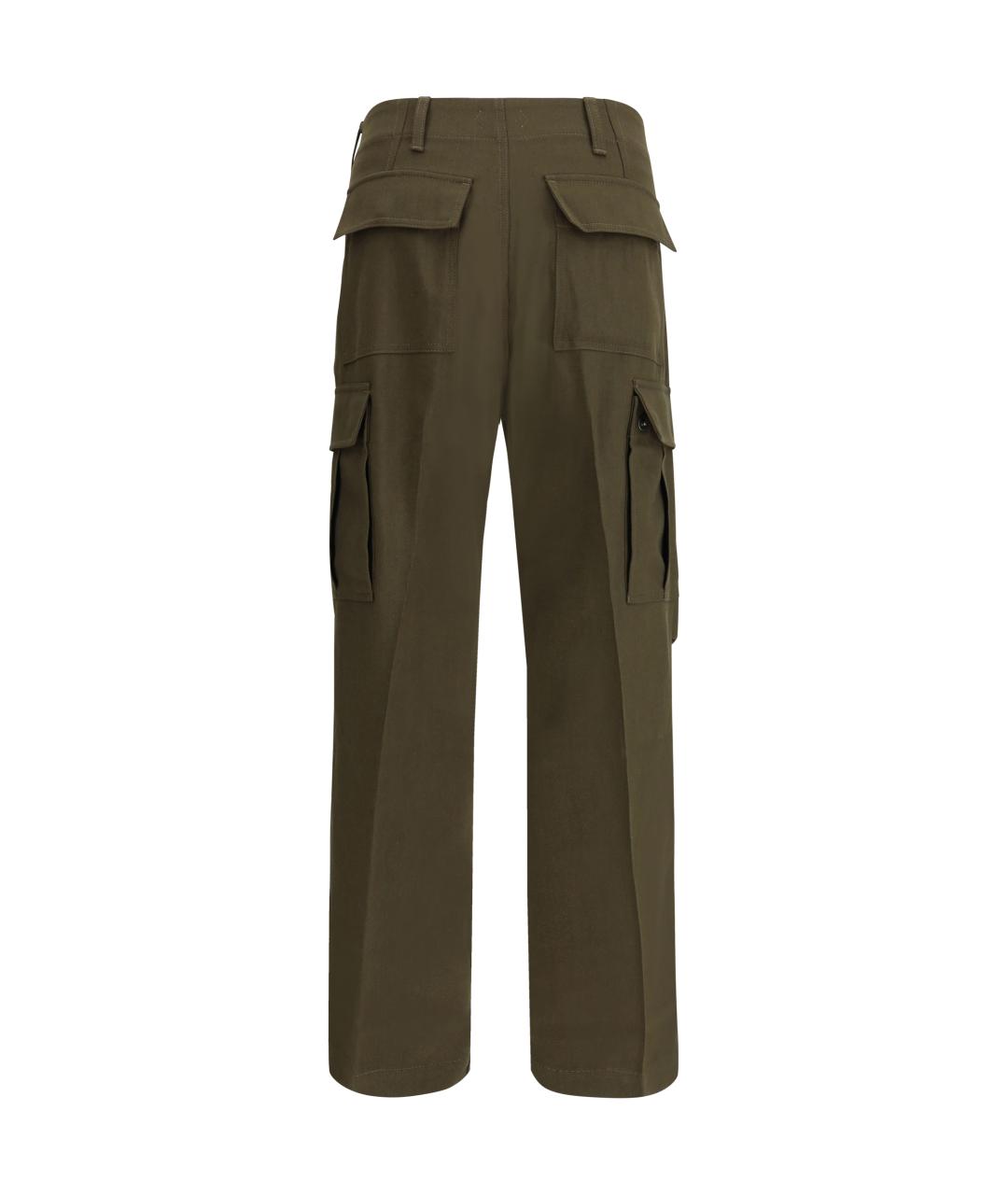 TOM FORD Хаки шерстяные повседневные брюки, фото 2