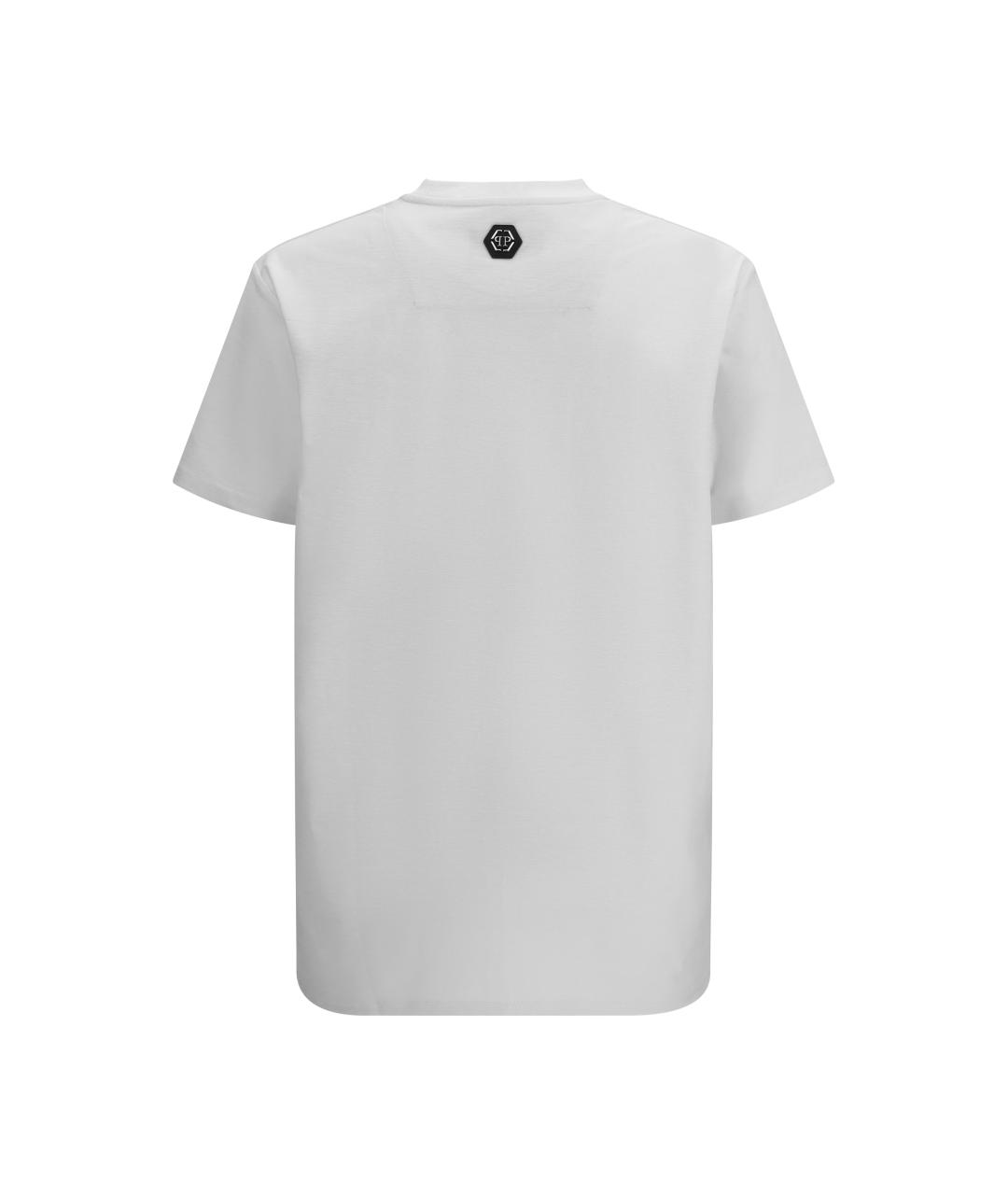 PHILIPP PLEIN Белая хлопковая футболка, фото 2