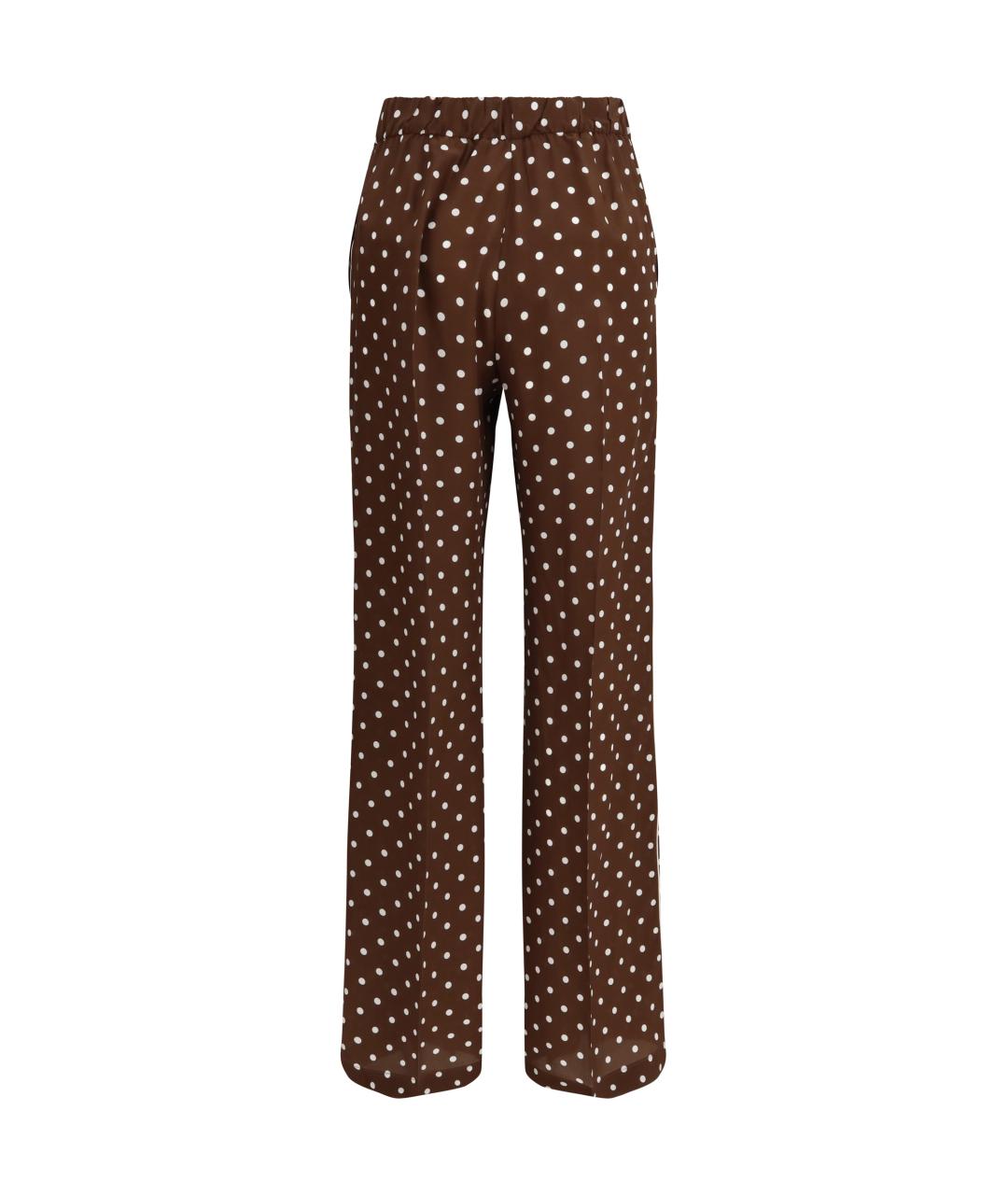 P.A.R.O.S.H. Коричневые шелковые прямые брюки, фото 2