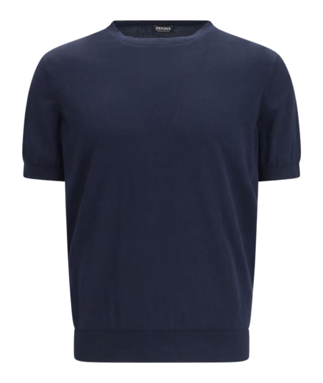 ZEGNA Темно-синяя хлопковая футболка, фото 1