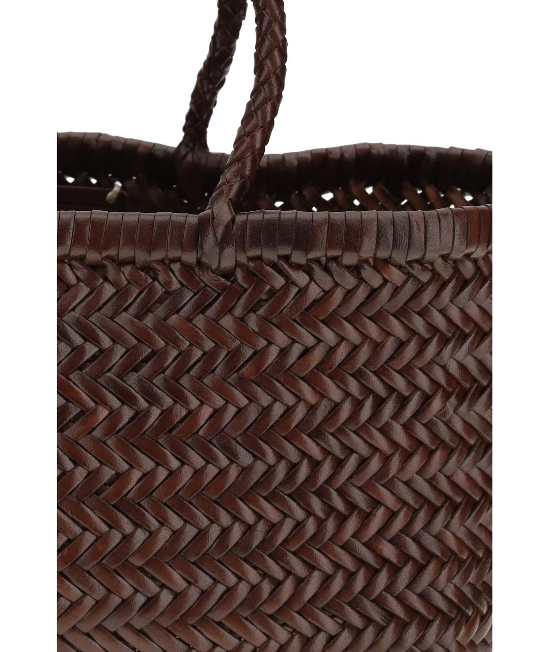 Dragon Diffusion Коричневая кожаная сумка тоут, фото 4