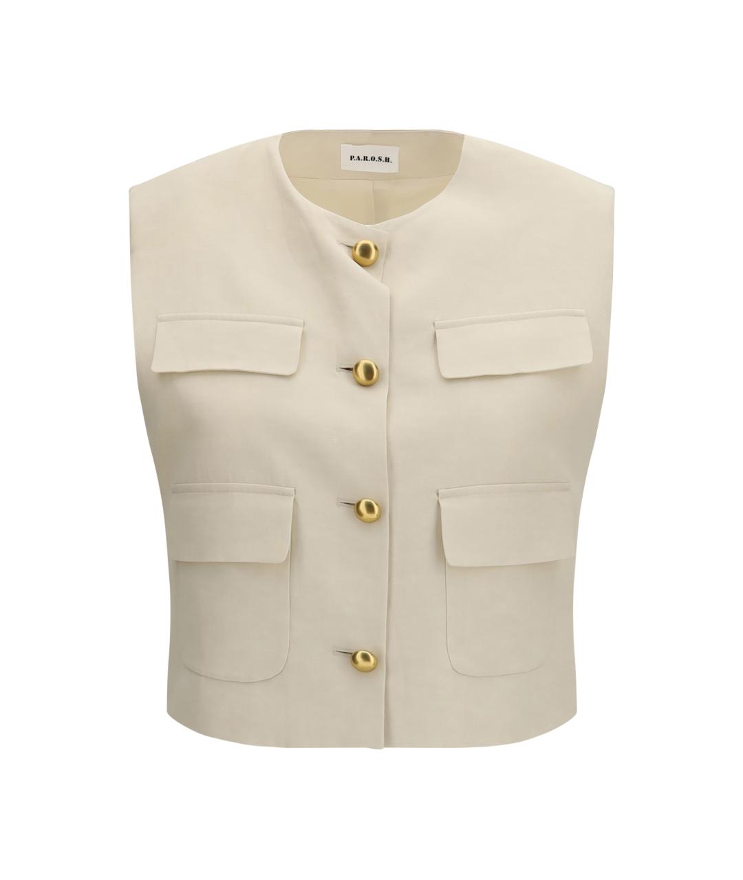 P.A.R.O.S.H. Бежевый шерстяной жилет, фото 1