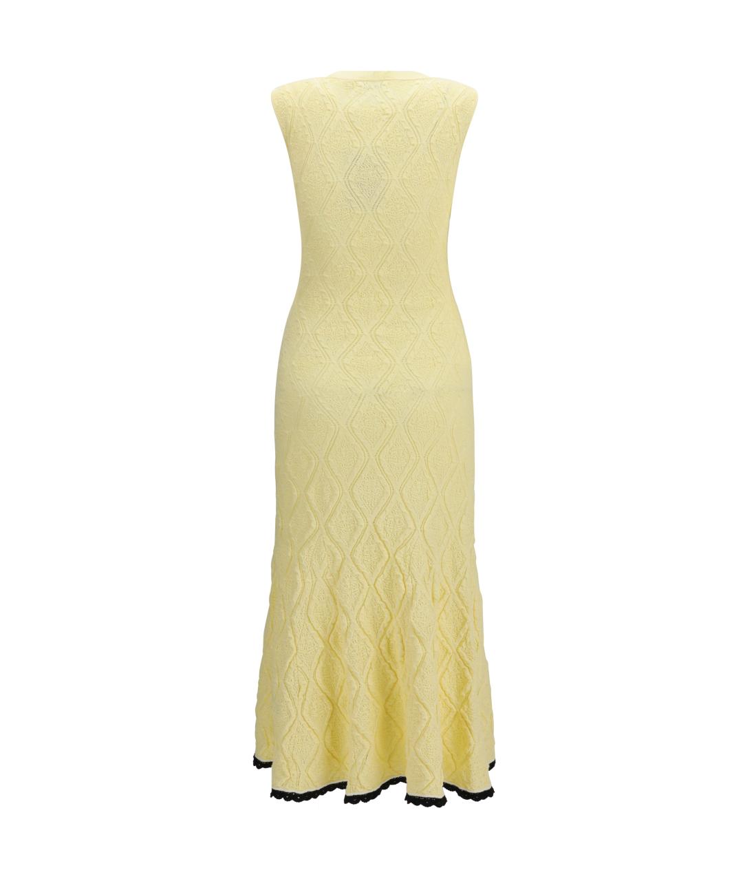 SELF-PORTRAIT Желтое хлопковое повседневное платье, фото 2