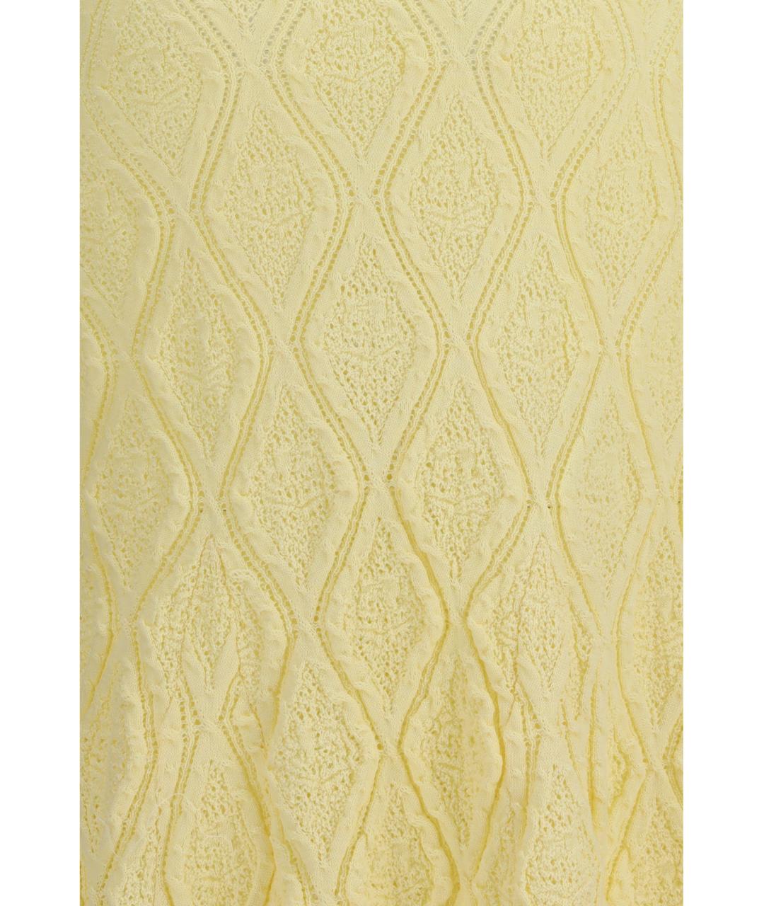 SELF-PORTRAIT Желтое хлопковое повседневное платье, фото 3