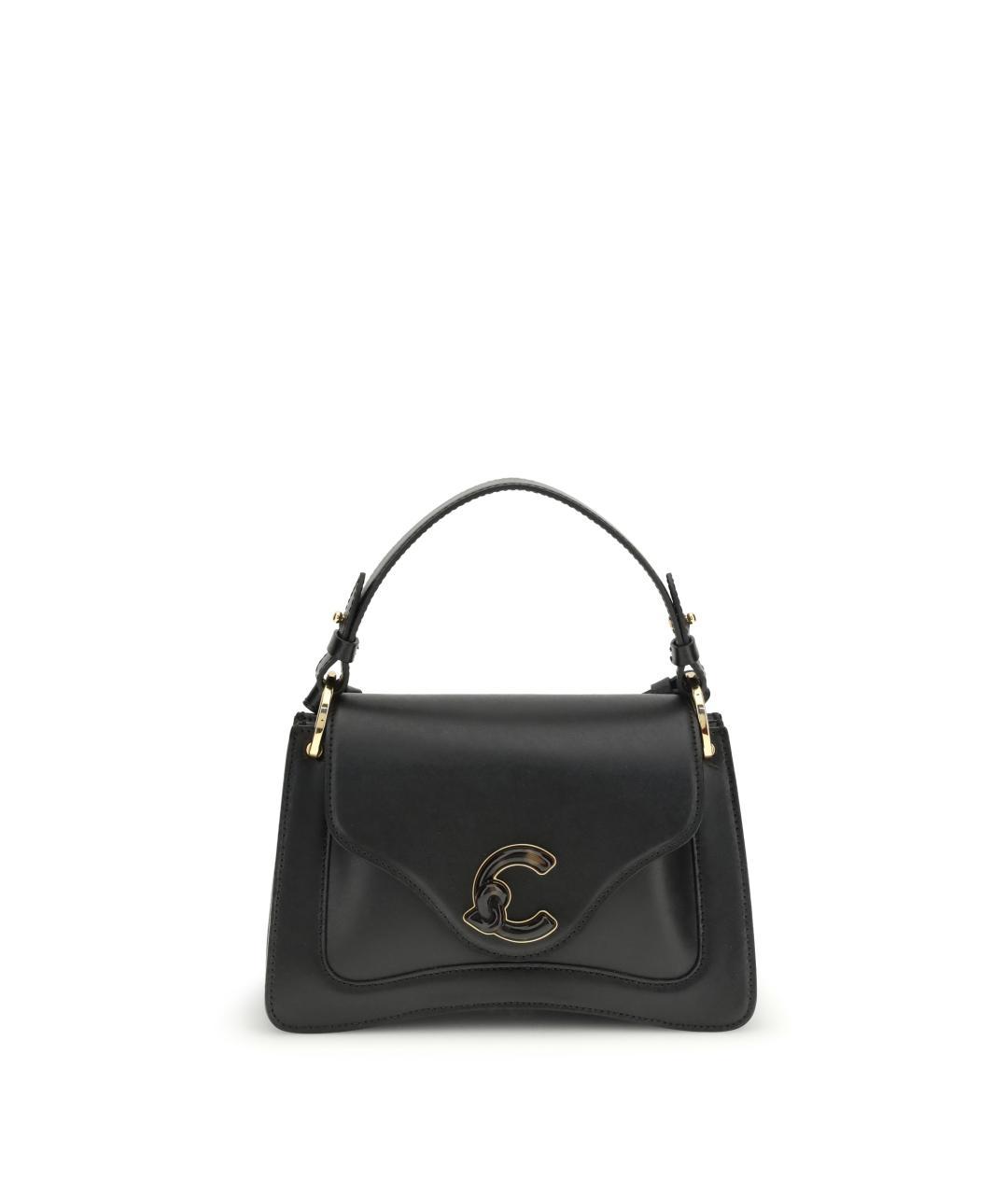 COCCINELLE Черная кожаная сумка с короткими ручками, фото 1