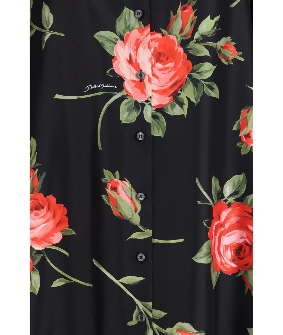 DOLCE&GABBANA Черное шелковое повседневное платье, фото 3