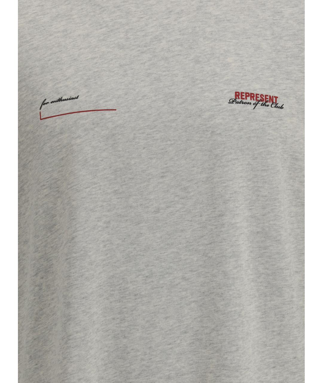 REPRESENT Серая хлопковая футболка, фото 3