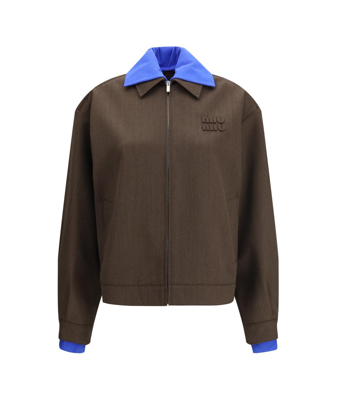 MIU MIU Коричневая шерстяная куртка, фото 1