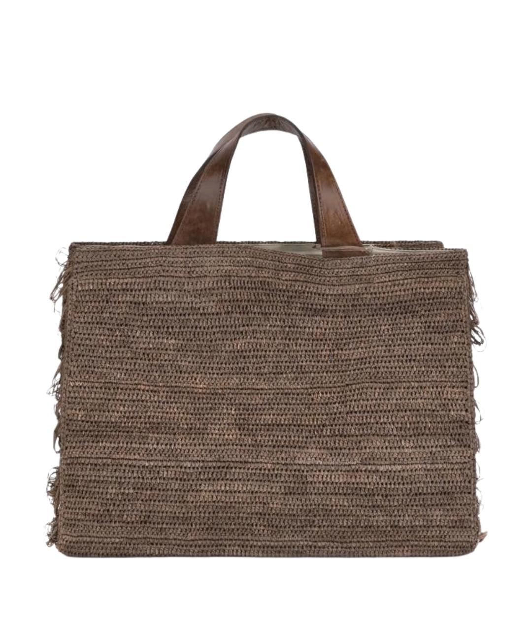 IBELIV Коричневая пелетеная сумка тоут, фото 1