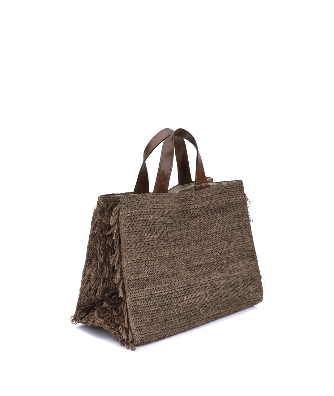 IBELIV Коричневая пелетеная сумка тоут, фото 2