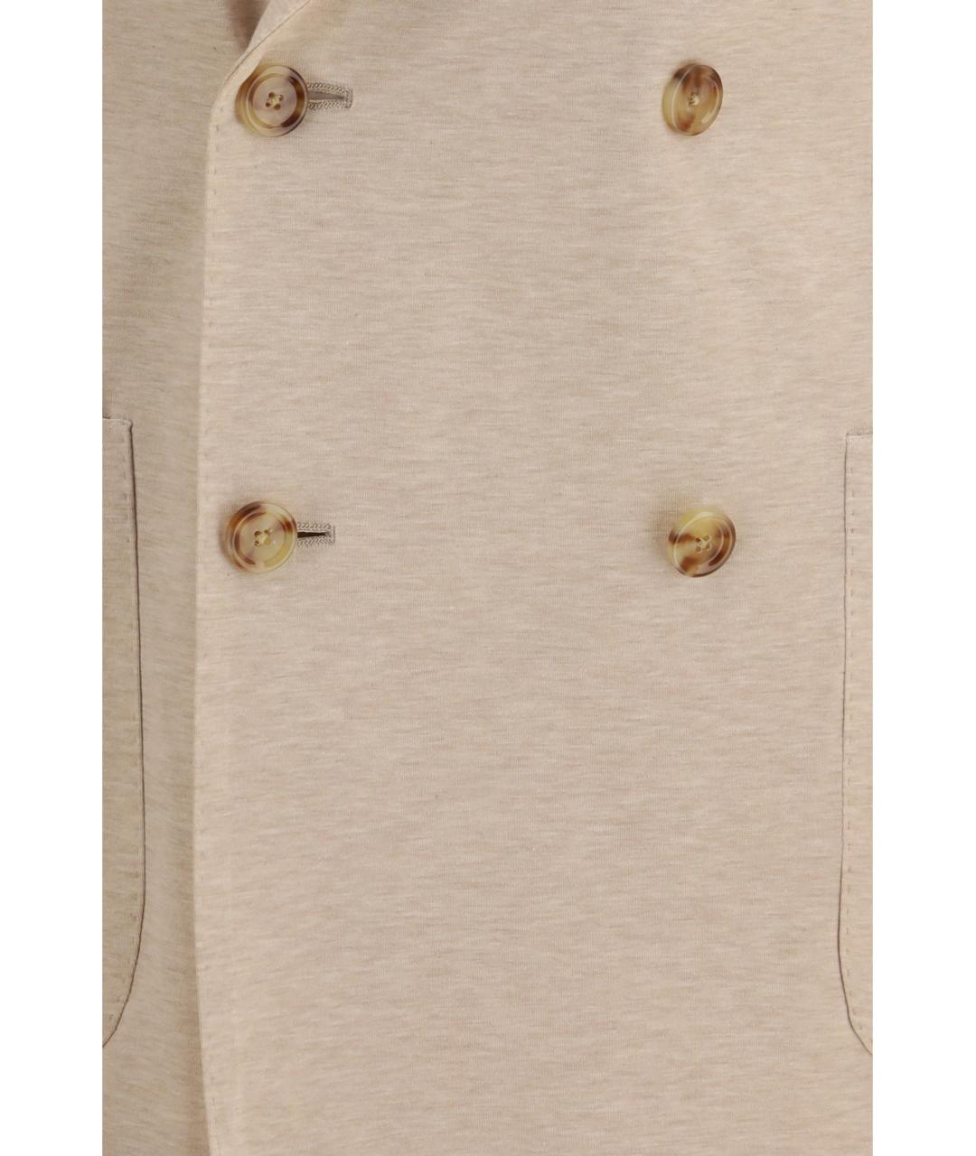 LARDINI Бежевый хлопковый пиджак, фото 3