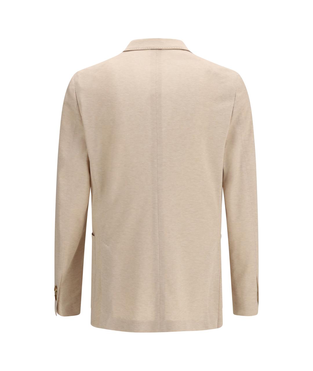LARDINI Бежевый хлопковый пиджак, фото 2