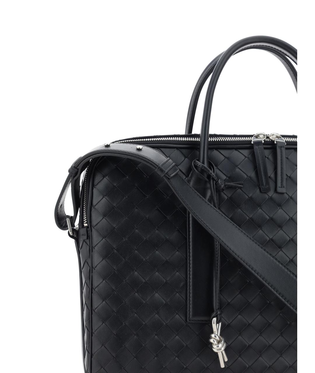 BOTTEGA VENETA Черный кожаный портфель, фото 4