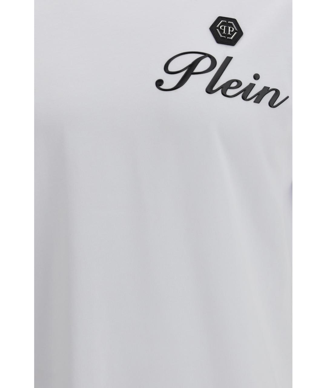 PHILIPP PLEIN Белая хлопковая футболка, фото 3