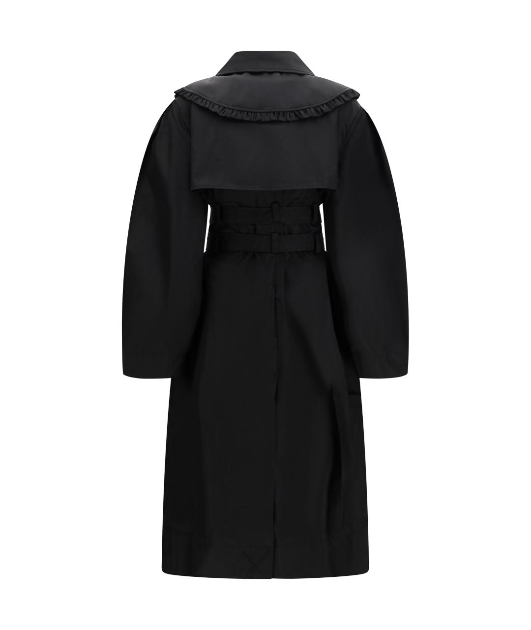 GANNI Черный полиамидовый тренч/плащ, фото 2